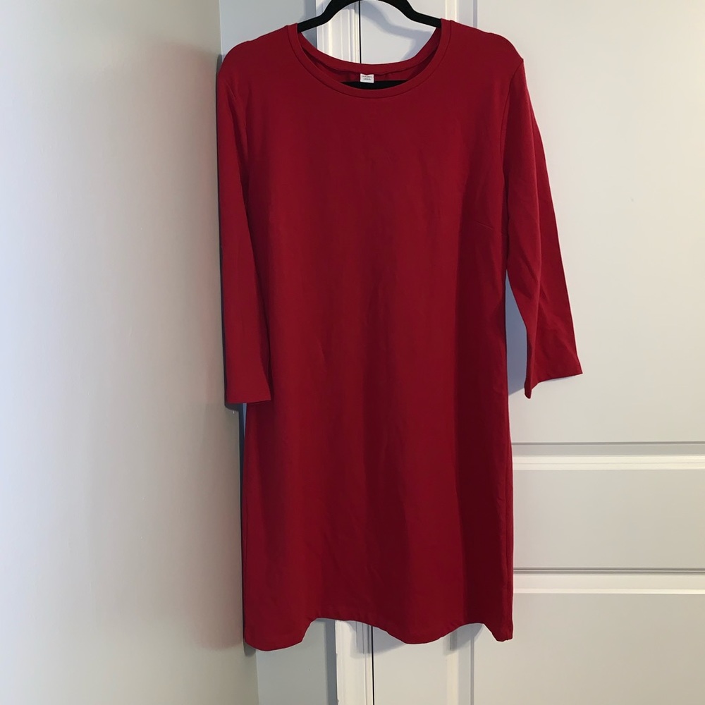 Fitted Crew Neck Jersey T-shirt Dress